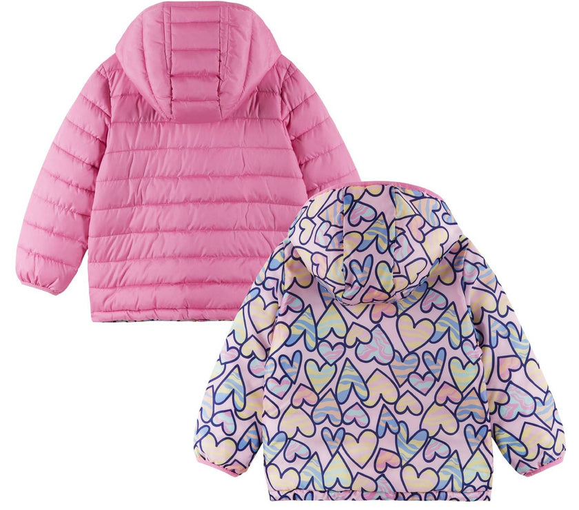 Reversible Puffer - Bear or Pink Hearts