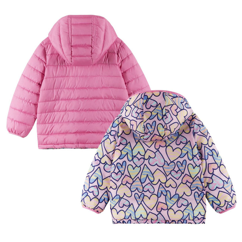 Reversible Puffer - Bear or Pink Hearts