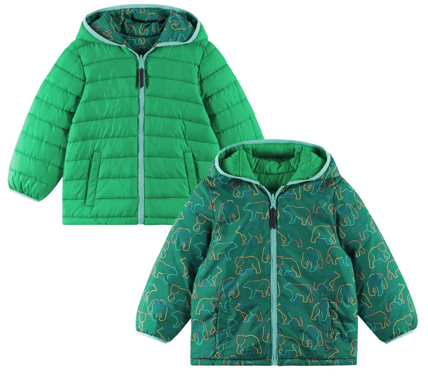 Reversible Puffer - Bear or Pink Hearts