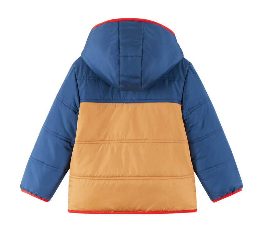 Colorblock Sherpa-lined Puffer Jacket