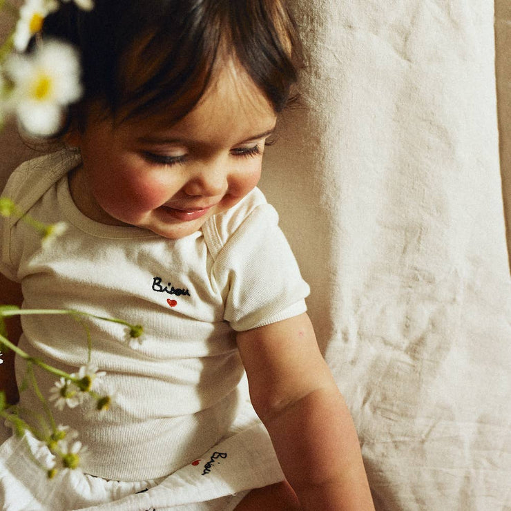 Bisou embroidered bodysuit - Laeta Kids
