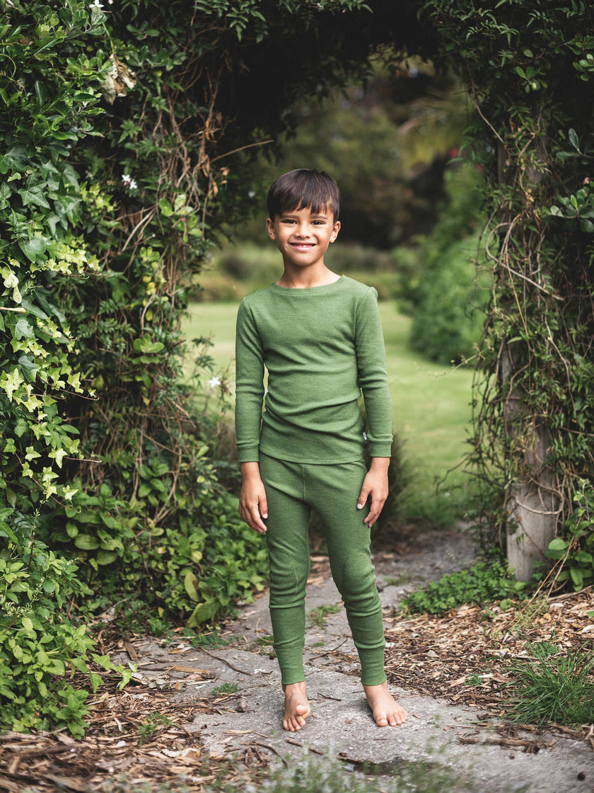 Merinosilk Leggings - Reinforced Knee, Mashine Washable, Organic - Laeta Kids